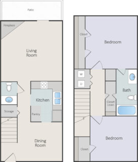 2 Bed / 1½ Bath / 1,260 sq ft / Availability: Please Call / Deposit: $600 / Rent: $935